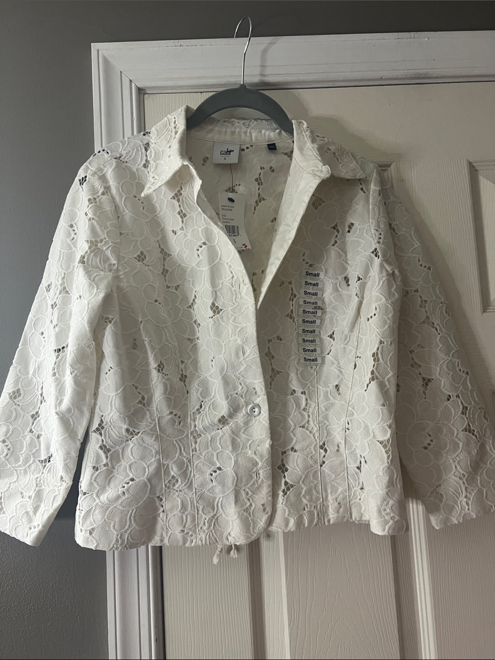 Cabi Womens Jacket Ivory Lace Topper Top Casual Business S Small - Picture 1 of 10